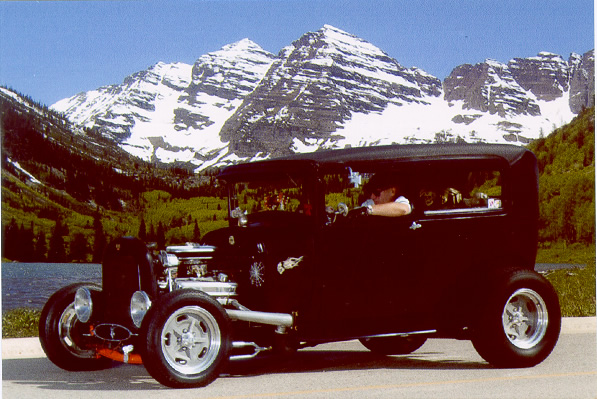 Cruisin' Dave in his Rat'29 Ford Sedan Cruisin' the Rockies