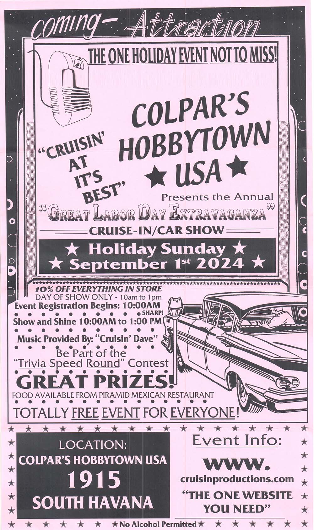 Colpar's Hobbytown USA "The Great Labor Day Extravaganza Car Show 2024" @ Colpar's Hobbytown USA | Aurora | Colorado | United States